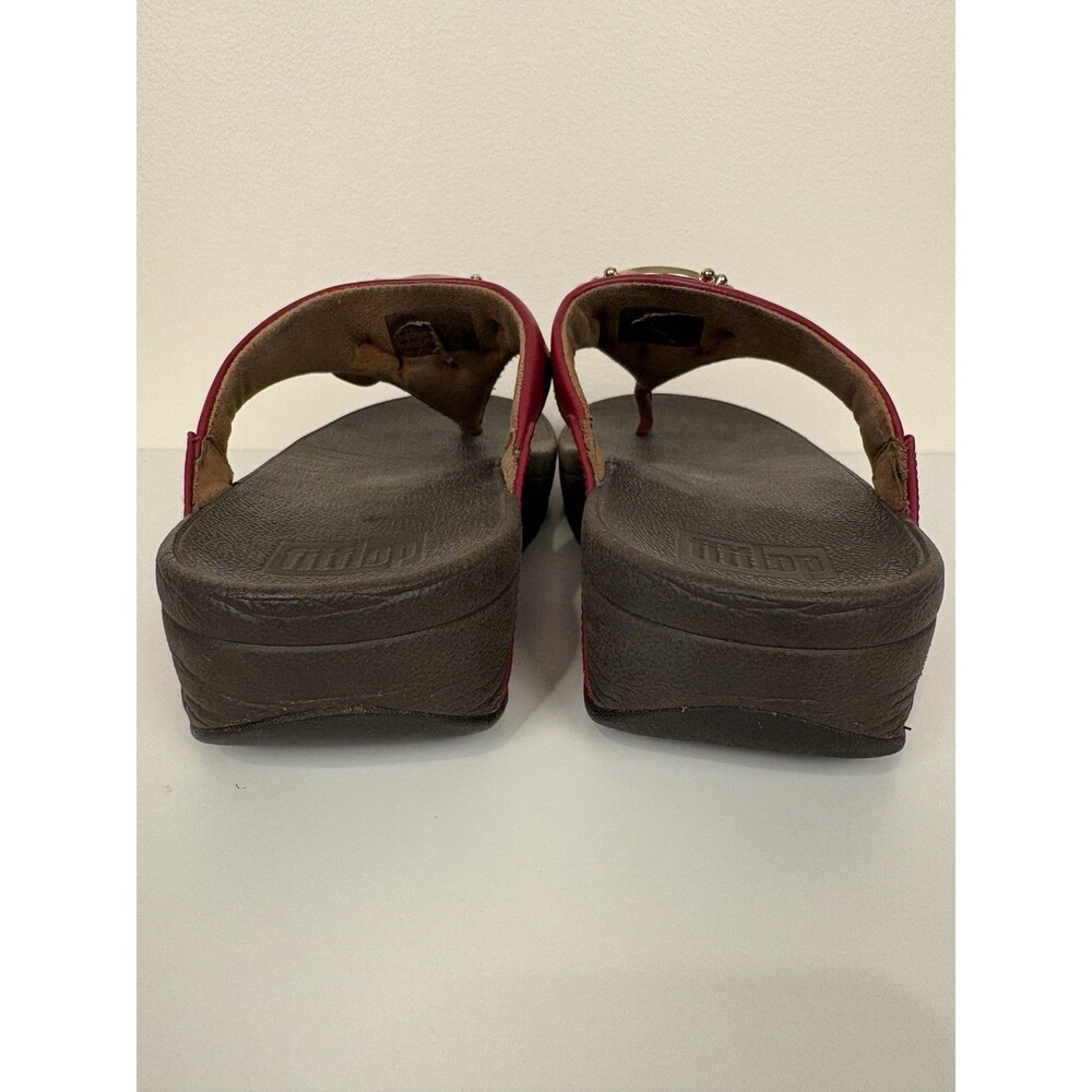 Fitflop Sandals Women's 8 Red Jewels Bling Embellished Classic Comfort Thong - Picture 5 of 6